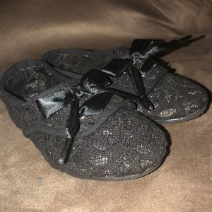 Black lace loafers